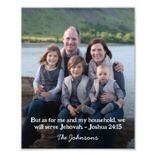 Personlig Family Photo Joshua 24:15 Fototryck