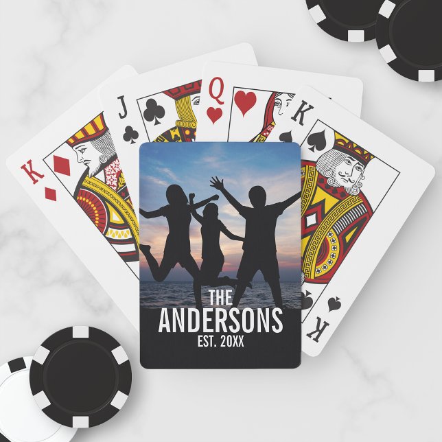 Personlig Family Photo med Family Namn Casinokort (Skapare uppladdad)