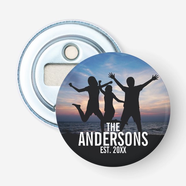 Personlig Family Photo med Family Namn Flasköppnare (Framsidan)