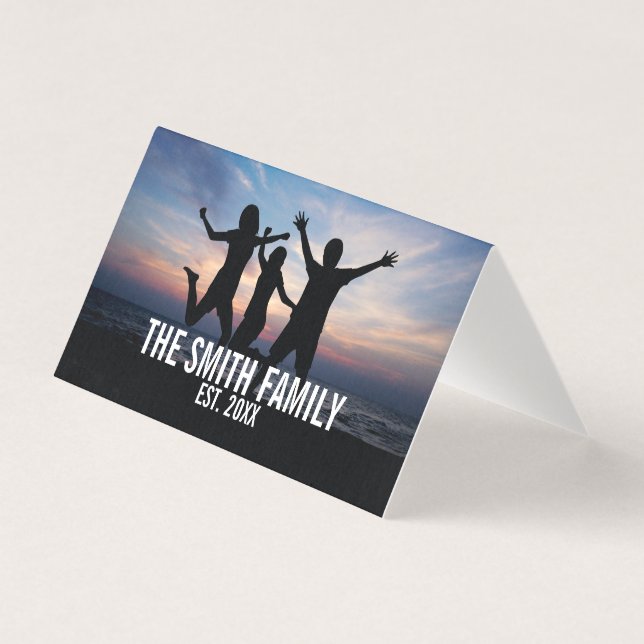 Personlig Family Photo med Family Namn Kort (Framsida)