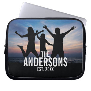 Personlig Family Photo med Family Namn Laptop Fodral