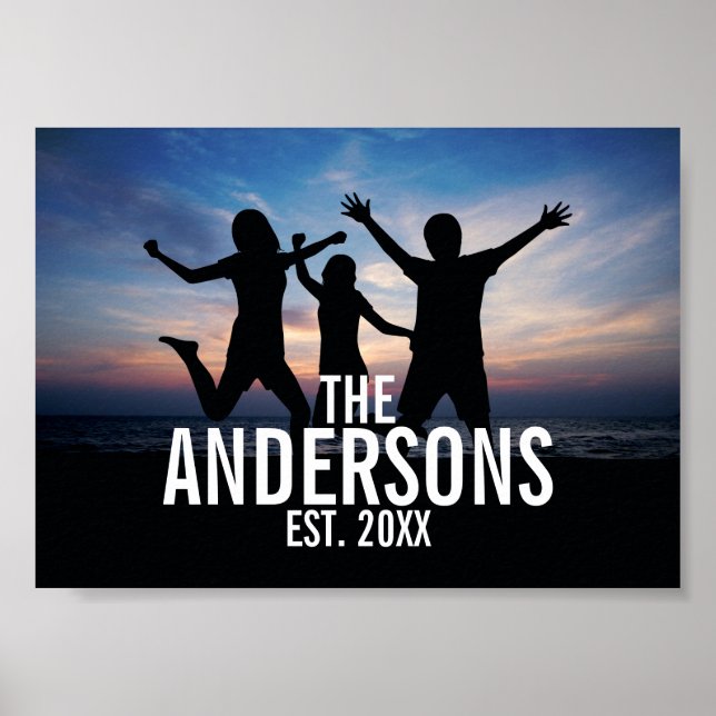 Personlig Family Photo med Family Namn Poster (Framsidan)