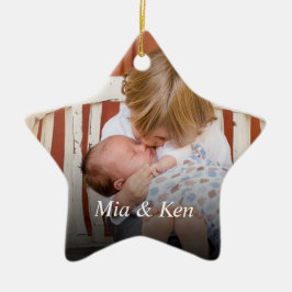 Personlig Family Photo Skapar din egen Julgransprydnad Keramik