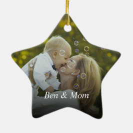 Personlig Family Photo Skapar din egen Julgransprydnad Keramik