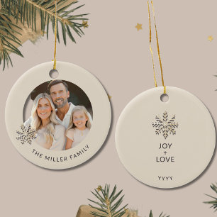 Personlig Family Photo Snowflake Ornament