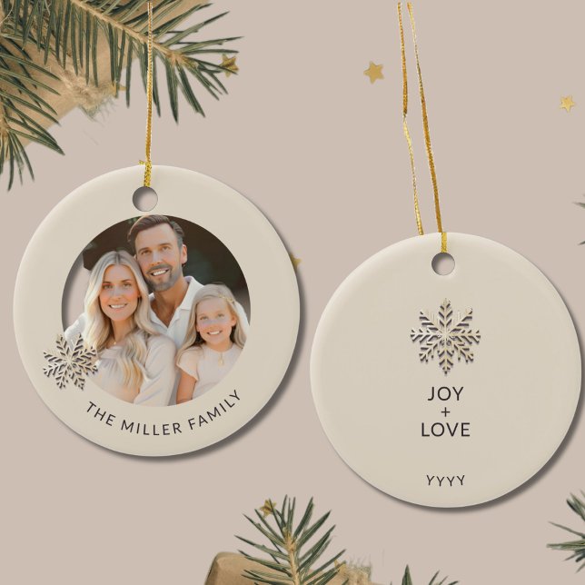 Personlig Family Photo Snowflake Ornament (Skapare uppladdad)