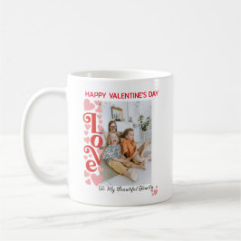 Personlig Family Photo Valentine Day Kaffemugg