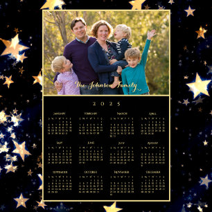 Personlig Family Photo Yarly 2025 Calendar Poster