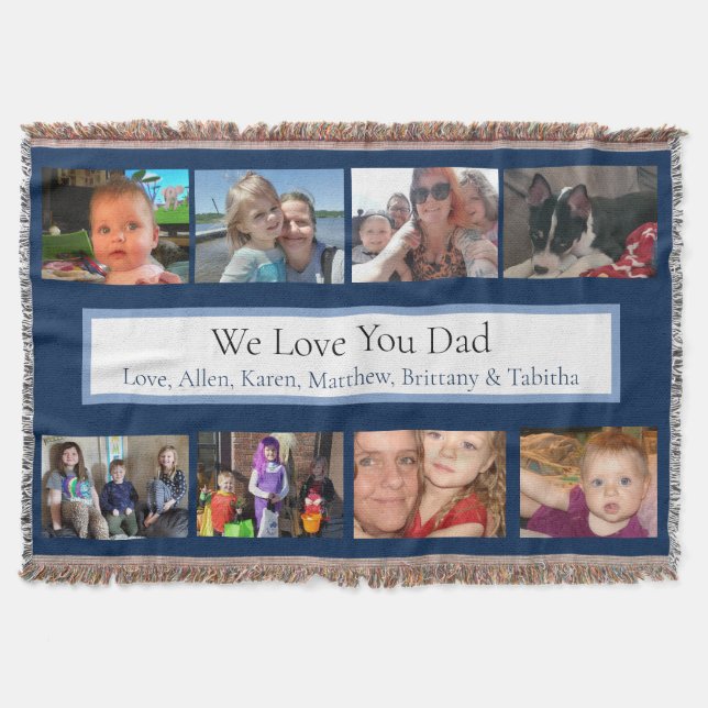 Personlig Family Photos Throw Blanket Filt (Framsidan)