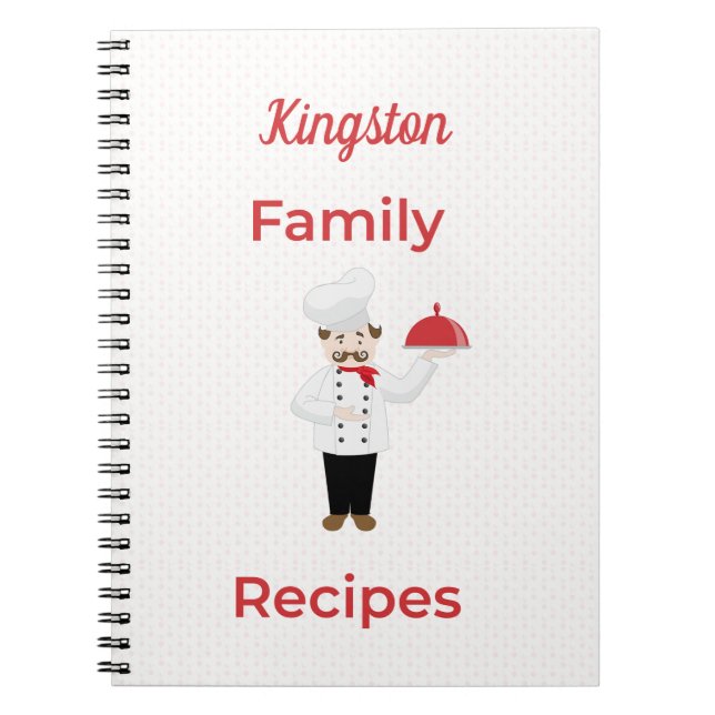 Personlig Family Rececipes med italiensk Chef Anteckningsbok (Framsidan)