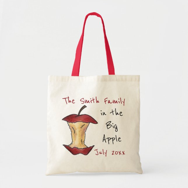 Personlig Family Resa Big Apple NYC Tote Bag Tygkasse (Framsidan)