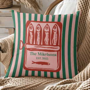 Personlig Family Retro Sardine Tin Rand Kudde
