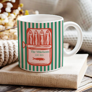 Personlig Family Retro Sardine Tin Rand Två-Tonad Mugg
