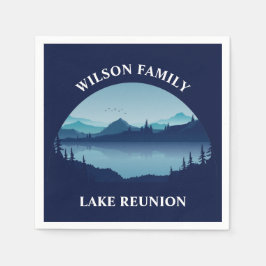 Personlig Family Reunion Blue Sjö Vacation Pappersservett