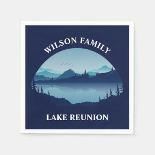 Personlig Family Reunion Blue Sjö Vacation Pappersservett