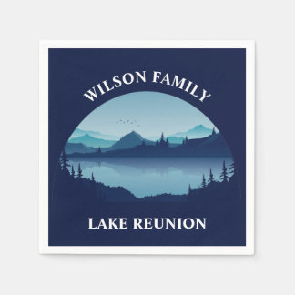 Personlig Family Reunion Blue Sjö Vacation Pappersservett