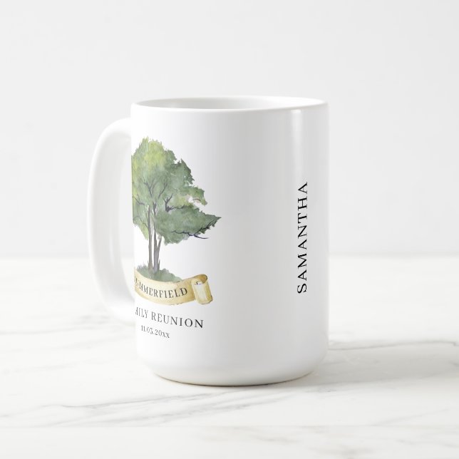 Personlig Family Reunion Cousins Träd Keepsaké Kaffemugg (Framsida vänster)