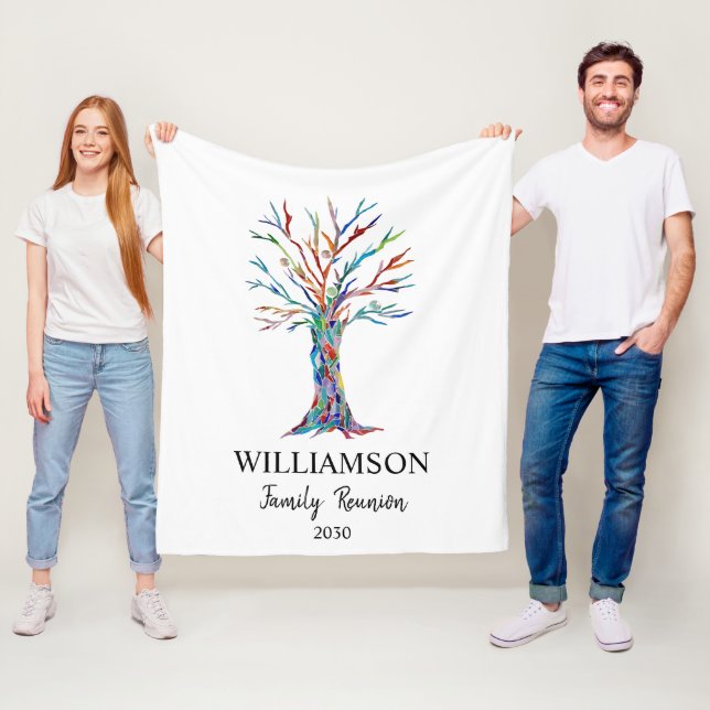 Personlig Family Reunion Fleece Blanket (På plats)