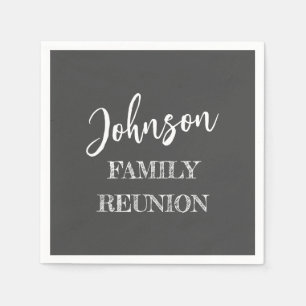 Personlig Family Reunion Grått Papper Pappersservett