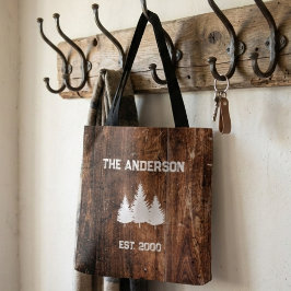 Personlig Family Rustic Wood Nature Tote Bag Tygkasse