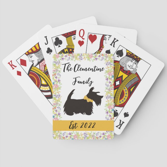Personlig Family Scottie hund-spelkort Casinokort (Baksidan)