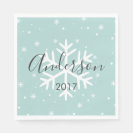 Personlig Family Snowflake Papper Napkins Pappersservett