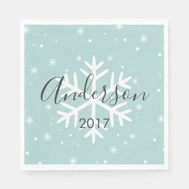 Personlig Family Snowflake Papper Napkins Pappersservett (Framsidan)