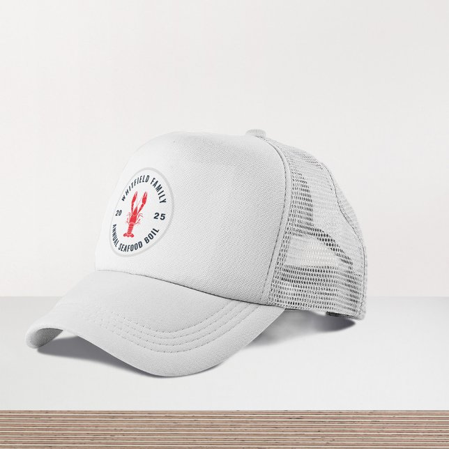 Personlig Family Summer Lobster Boil Keps (Family Summer Seafood Boil Custom Trucker Hat)