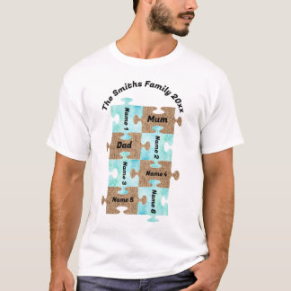 Personlig Family T-Shirt - Åtta Pussel Delarare