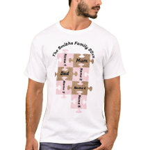 Personlig Family T-Shirt - Seven Puzzle Delar