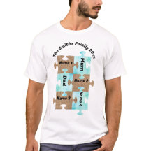 Personlig Family T-Shirt - Sex Puzzle Delar