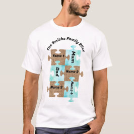 Personlig Family T-Shirt - Sex Puzzle Delar