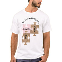 Personlig Family T-Shirt - Tre puzzle Delar