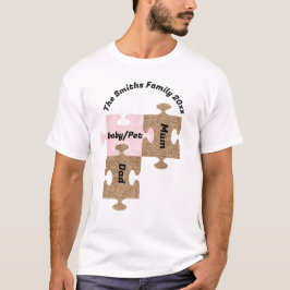 Personlig Family T-Shirt - Tre puzzle Delar