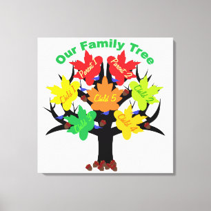 Personlig Family Träd (Family of 7) Canvas