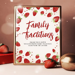 Personlig Family Traditions-jordgubbstecken Poster