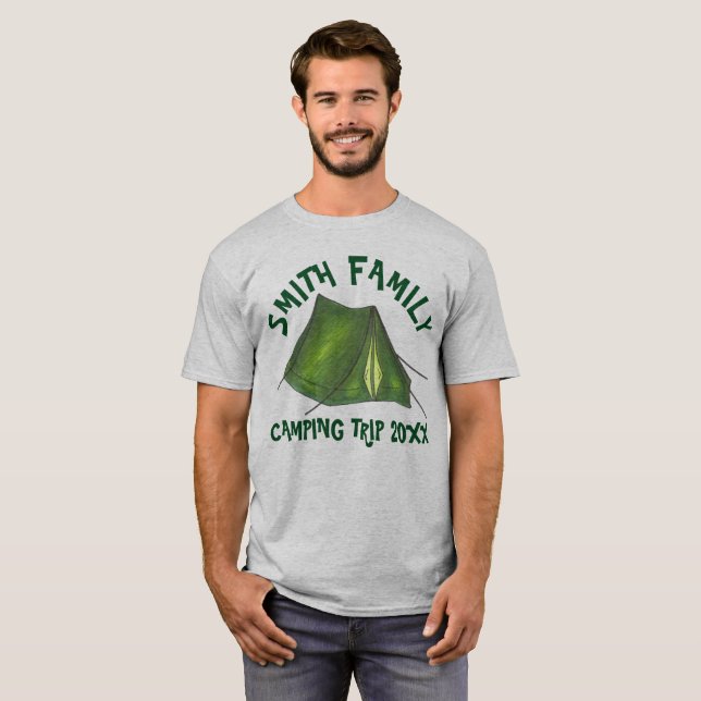 Personlig Family Vacation Camping Resa Tält T Shirt (Hel framsida)