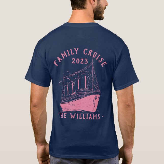 Personlig Family Vacation Cruise Frakt Resa T Shirt (Baksida)