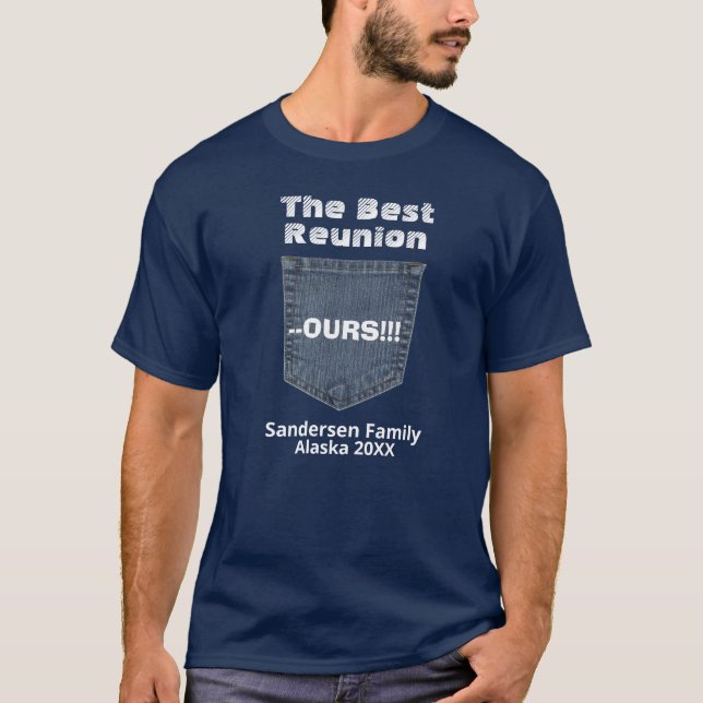 Personlig Family Vacation Cruise Reunion Denim T Shirt (Framsida)