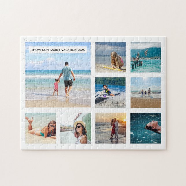 Personlig Family Vacation Photos Jigszle Puzzle Pussel (Horisontell)