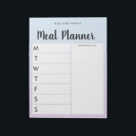 Personlig Family Weekly Meal Planner Anteckningsblock<br><div class="desc">Anteckningsblocket personlig Family Weekly Meal Planner. Skapa en anteckningsblock- eller måltidsskanner för anpassningsbarna till ditt familjekök. Planer för måltid mellan skriva och rum för varje veckodag. Lägg även till livsmedel och mer i organisatören av inköpslistan. Innehåller modernt,  minimalistiskt teckensnitt och söt calligraphy-skript.</div>