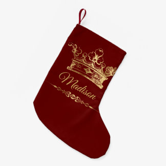 Personlig fancy guldkrona liten julstrumpa