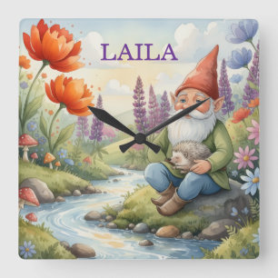 Personlig fantasifull gnom väggklocka