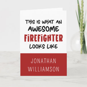 Personlig Fantastisk Firefighter Funny Firefighter Kort