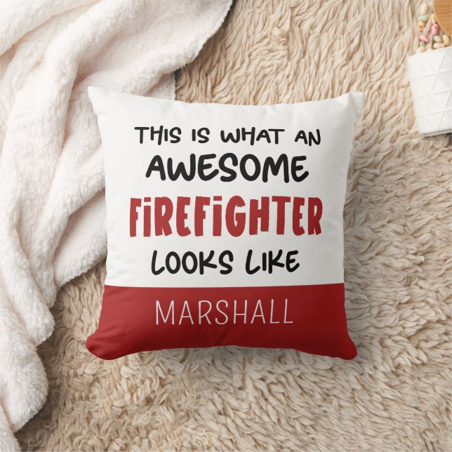 Personlig Fantastisk Firefighter Funny Firefighter Kudde (Filt)