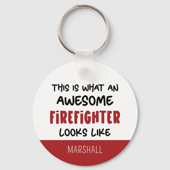 Personlig Fantastisk Firefighter Funny Firefighter Nyckelring (Baksida)