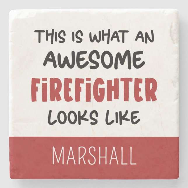 Personlig Fantastisk Firefighter Funny Firefighter Stenunderlägg (Framsidan)