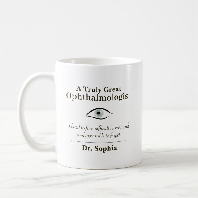 Personlig fantastisk ögonläkargeschenk kaffemugg (Vänster)