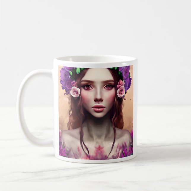 Personlig Fantasy AI Art Kaffemugg (Vänster)