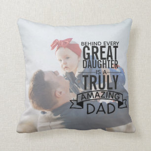 Personlig Far Dotter Photo Pillow Kudde
